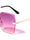 GLO Edge Cut Rimless Butterfly Wholesale Sunglasses