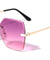 GLO Edge Cut Rimless Butterfly Wholesale Sunglasses
