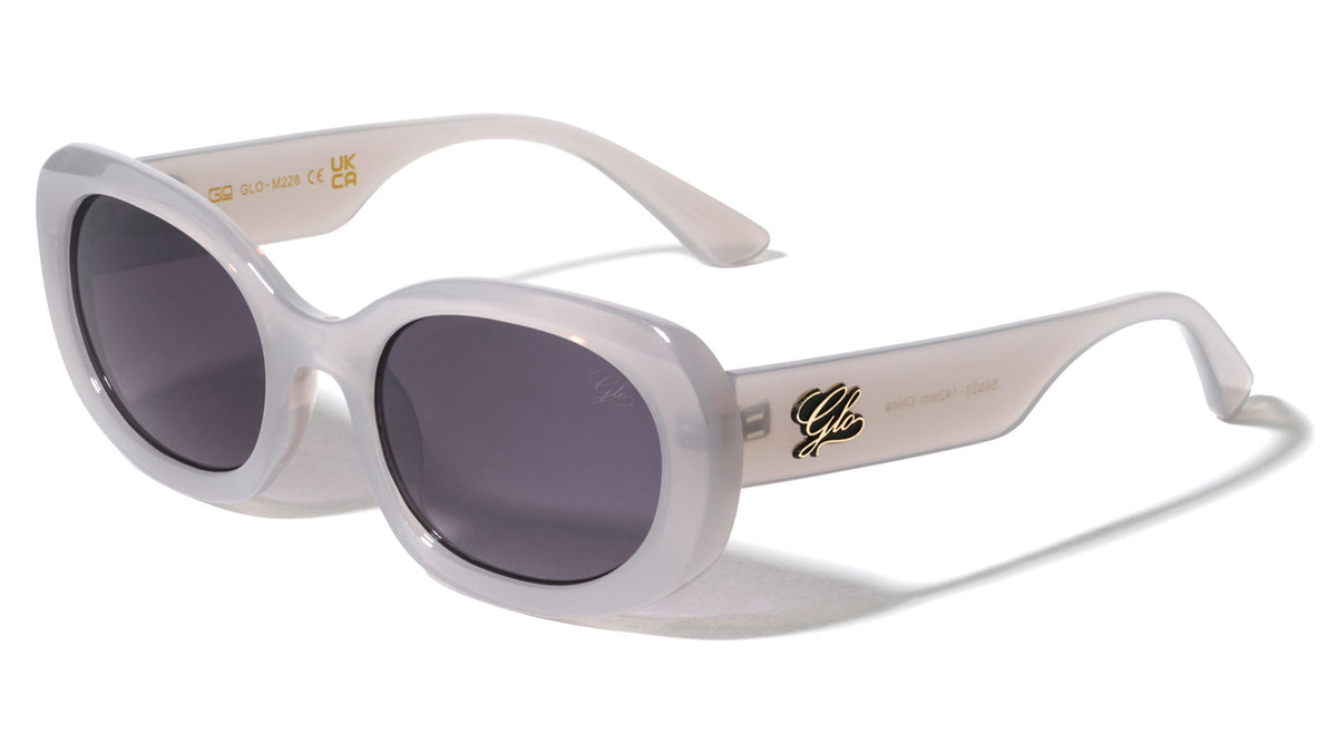 GLO Crystal Color Frame Retro Oval Wholesale Sunglasses
