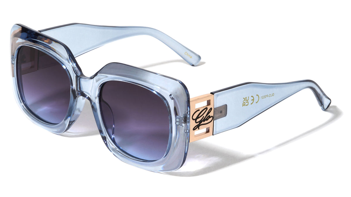 GLO Rectangle Cutout Hinge Fashion Squared Butterfly Wholesale Sunglasses