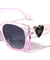 GLO Large Heart Temple Accent Frontal Rhinestone Butterfly Wholesale Sunglasses
