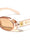 GLO Square Logo Accent Curved Side Rim Fashion Oval Wholesale Sunglasses