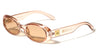 GLO Square Logo Accent Curved Side Rim Fashion Oval Wholesale Sunglasses