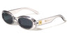 GLO Square Logo Accent Curved Side Rim Fashion Oval Wholesale Sunglasses