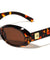 GLO Square Logo Accent Curved Side Rim Fashion Oval Wholesale Sunglasses