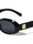 GLO Square Logo Accent Curved Side Rim Fashion Oval Wholesale Sunglasses