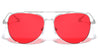 Premium Quality CR-39 Red Lens Nickel Frame Aviators Wholesale Sunglasses (sold by 1/2 dozen per order)
