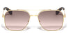 Premium Quality CR-39 Brown Lens Nickel Frame Square Aviators Wholesale Sunglasses (sold by 1/2 dozen per order)