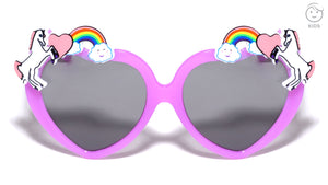Kids Heart Shaped Unicorn Rainbow Sunglasses Wholesale