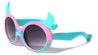 Kids Shape Horns Monster Round Wholesale Sunglasses