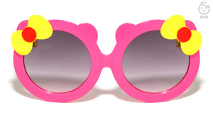 Kids Side Bows Duotone Round Wholesale Sunglasses