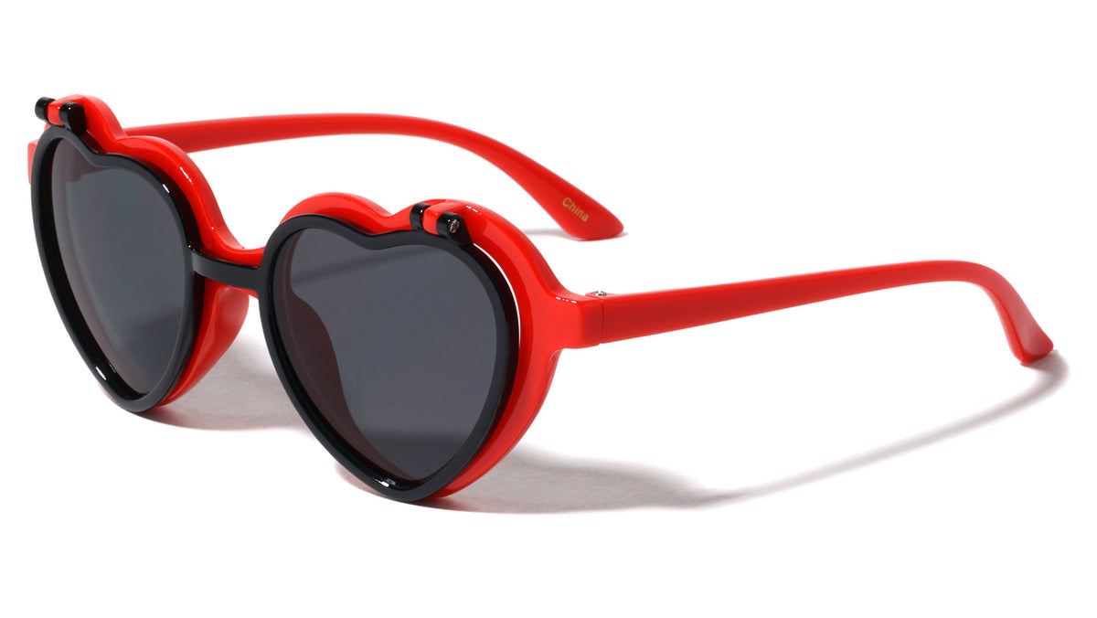 Kids Flip Up Heart Shaped Wholesale Sunglasses