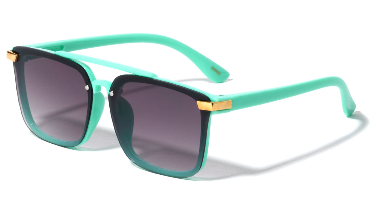 Kids Rimless Retro Aviators Wholesale Sunglasses