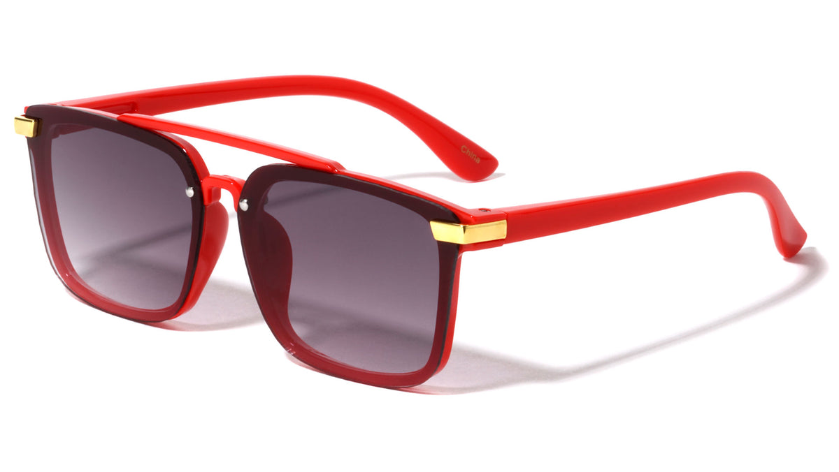 Kids Rimless Retro Aviators Wholesale Sunglasses