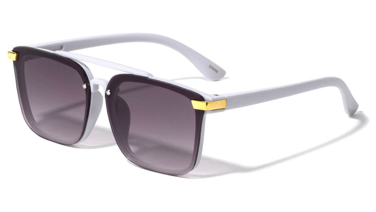 Kids Rimless Retro Aviators Wholesale Sunglasses