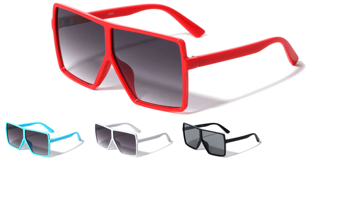Kids Squared Flat Top Rectangle Wholesale Sunglasses
