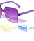 Kids Rimless Crystal Color Square Wholesale Sunglasses