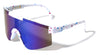 Kids Semi Rimless One Piece Shield Lens Ink Splatter Sports Wholesale Sunglasses