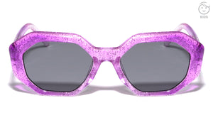 Kids Crystal Color Glitter Frame Geometric Wholesale Sunglasses