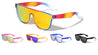 Kids Flat Top One Piece Shield Lens Rectangle Wholesale Sunglasses