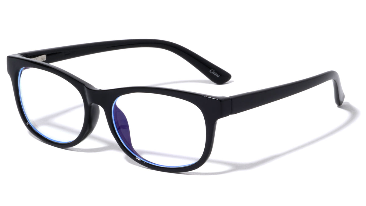 Kids Blue Light Blocking Black Classic Wholesale Eyewear