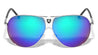 KHAN Aviators Cutout Front Color Mirror Wholesale Sunglasses