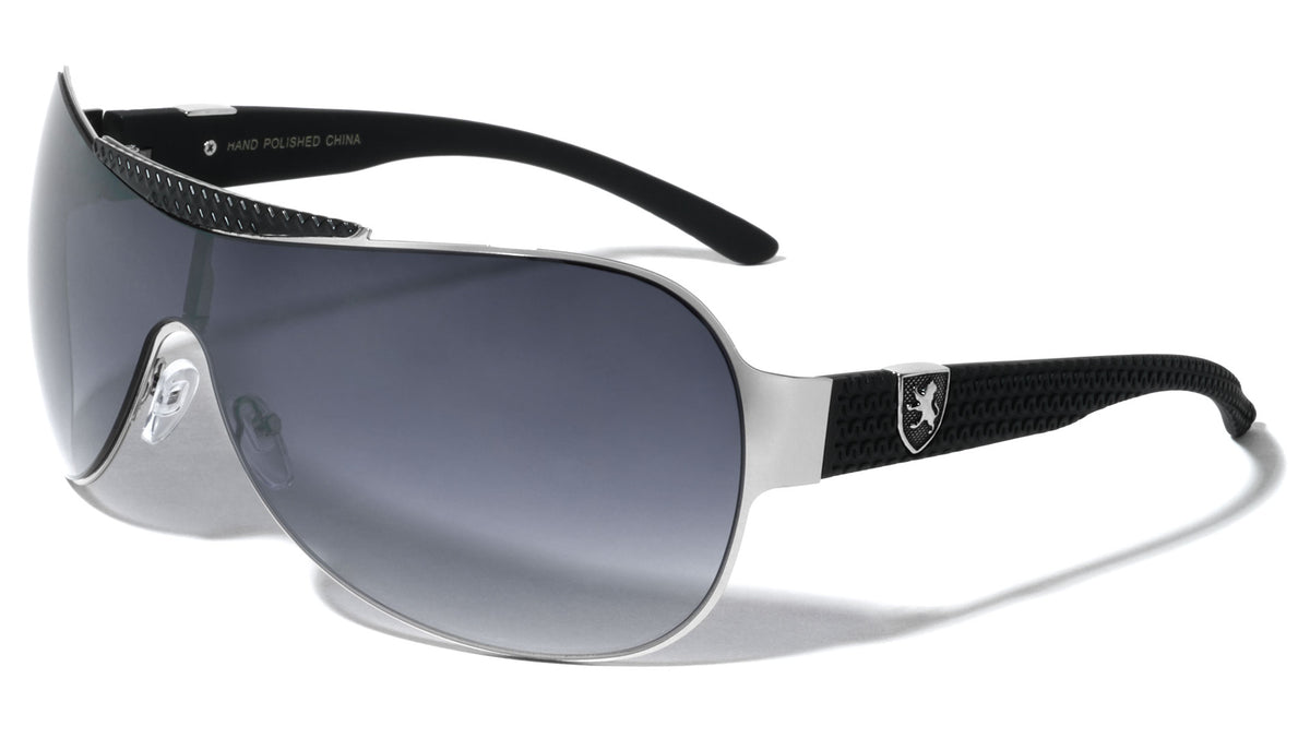 KHAN Solid One Piece Shield Wholesale Sunglasses