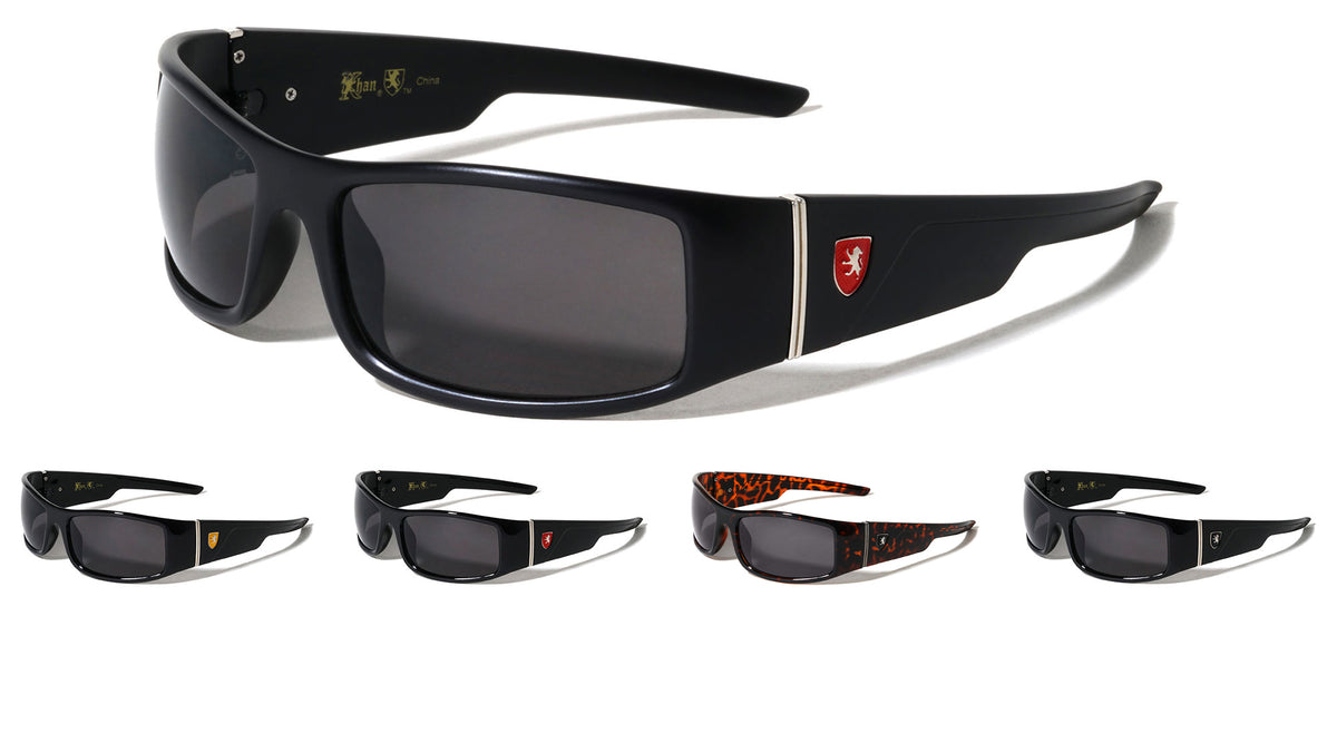 KHAN Curved Frame Rectangle Sports Wholesale Sunglasses