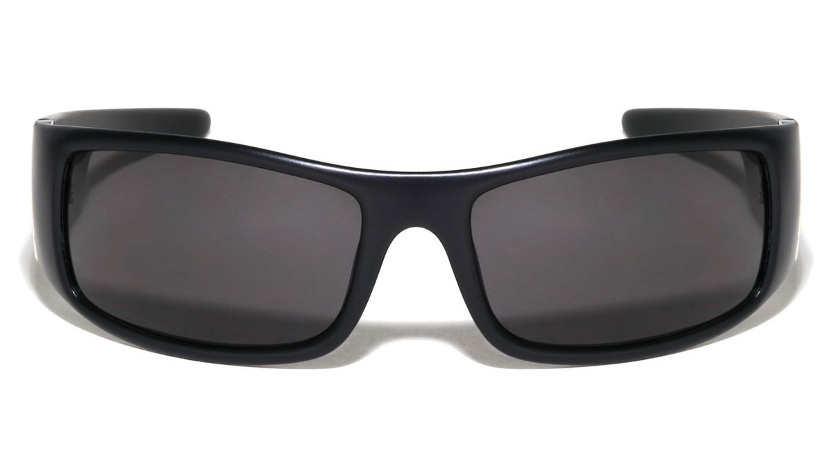 KHAN Curved Frame Rectangle Sports Wholesale Sunglasses