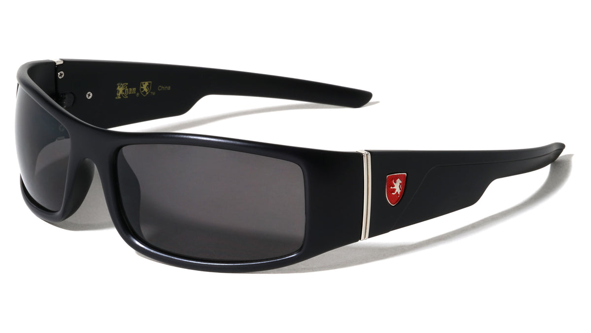 KHAN Curved Frame Rectangle Sports Wholesale Sunglasses