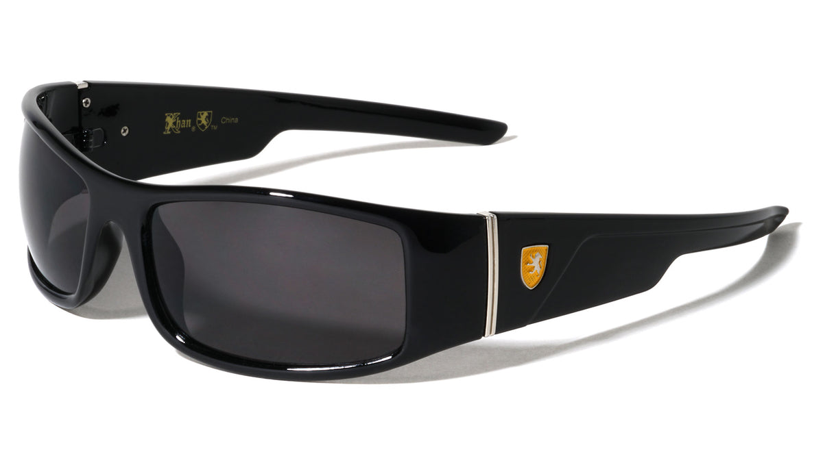 KHAN Curved Frame Rectangle Sports Wholesale Sunglasses