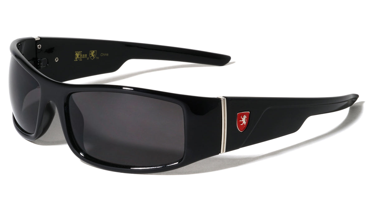 KHAN Curved Frame Rectangle Sports Wholesale Sunglasses