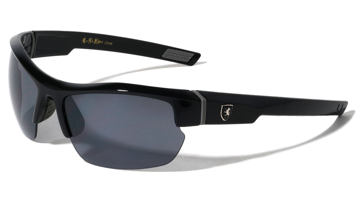 KHAN Wide Wrap Around Semi Rimless Lens Sports Wholesale Sunglasses