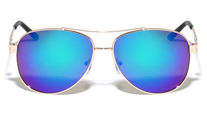 KHAN Color Mirror Lens Metal Deco Aviators Wholesale Sunglasses