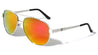 KHAN Color Mirror Lens Metal Deco Aviators Wholesale Sunglasses