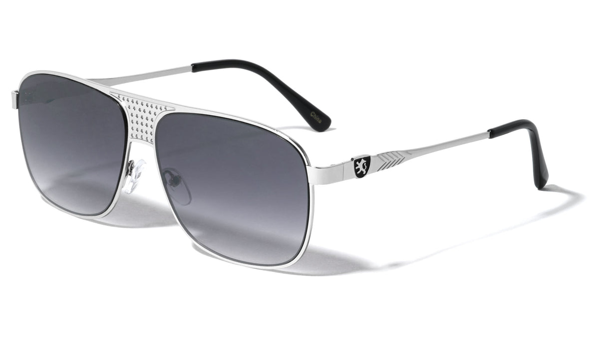KHAN Aviators Flush Grille Wholesale Bulk Sunglasses