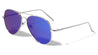 Large Flat Color Mirror Lens Aviators Sunglasses Wholesale