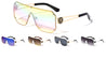 KLEO Rimless Studded Shield Lens Fashion Rectangle Wholesale Sunglasses