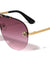 KLEO Flat Top Rimless One Piece Aviators Wholesale Sunglasses