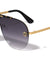 KLEO Flat Top Rimless One Piece Aviators Wholesale Sunglasses