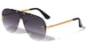 KLEO Flat Top Rimless One Piece Aviators Wholesale Sunglasses