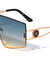 KLEO Rimless Flat One Piece Shield Geometric Wholesale Sunglasses