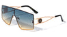 KLEO Rimless Flat One Piece Shield Geometric Wholesale Sunglasses