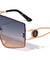 KLEO Rimless Flat One Piece Shield Geometric Wholesale Sunglasses