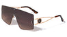 KLEO Rimless Flat One Piece Shield Geometric Wholesale Sunglasses