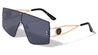 KLEO Rimless Flat One Piece Shield Geometric Wholesale Sunglasses