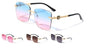 KLEO Diamond Edge Rimless Lens Riveted Temple Butterfly Wholesale Sunglasses