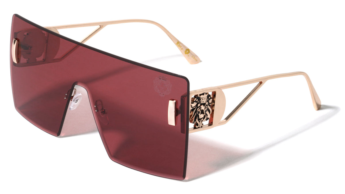 KLEO Rimless One Piece Shield Lens Rectangle Wholesale Sunglasses