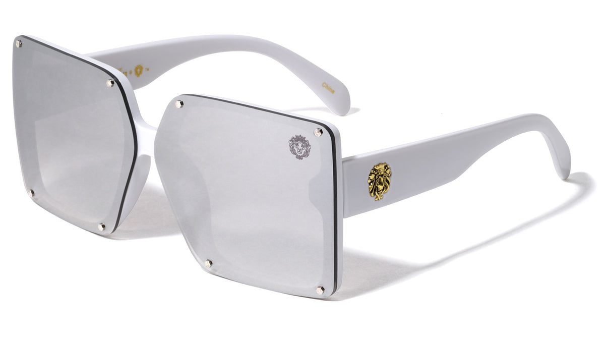 KLEO Oversized Flat Rimless Lens Square Wholesale Sunglasses
