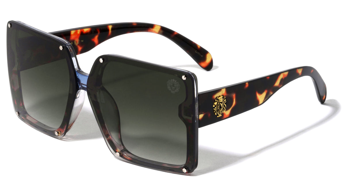 KLEO Oversized Flat Rimless Lens Square Wholesale Sunglasses